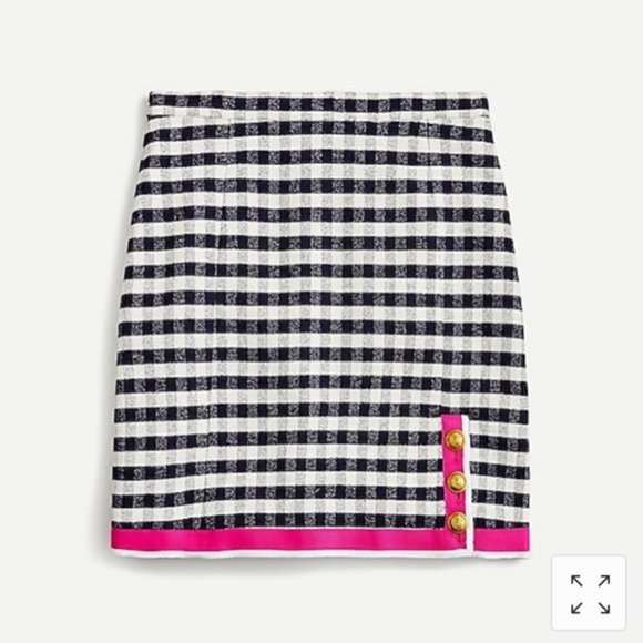 J. Crew Dresses & Skirts - NWT, SZ 6, J.Crew Gingham Tweed A-Line Mini Skirt